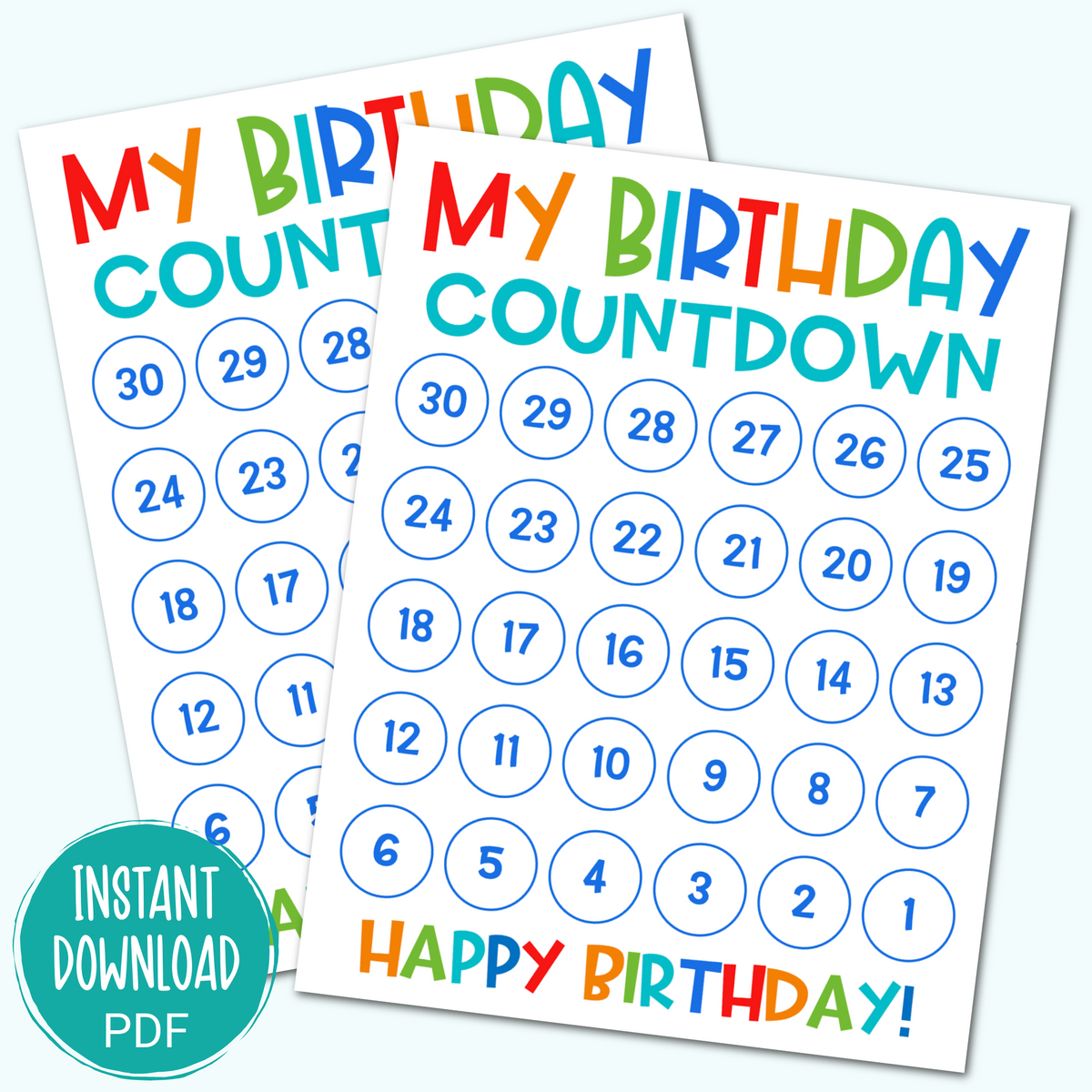 Birthday Countdown Printable Kara Creates