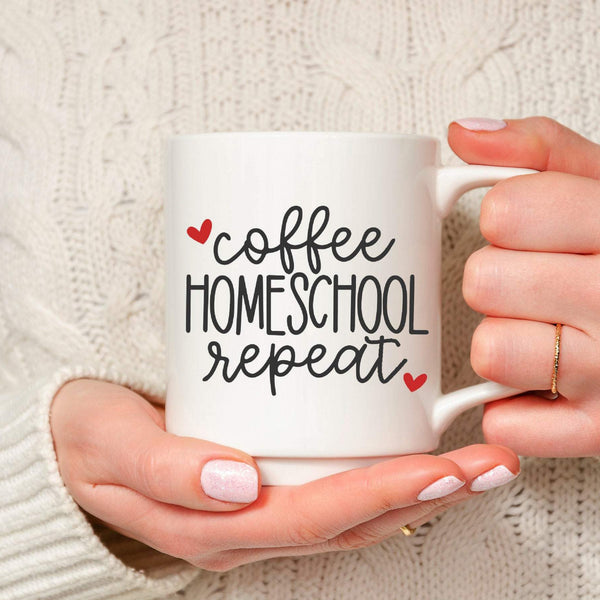 Coffee Homeschool Repeat SVG Cut File