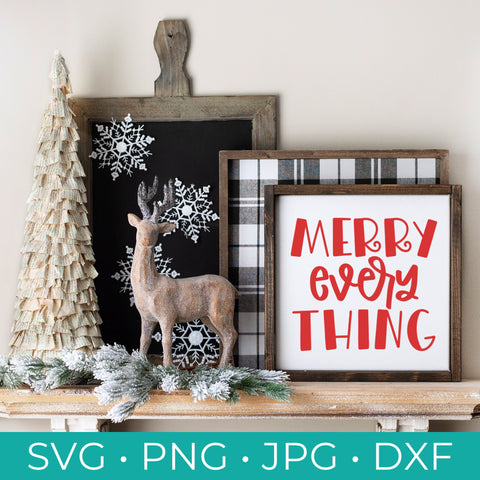 Merry Everything SVG - Merry Everything Cut File - Christmas Cut File - Holiday Cut File - Cricut - Silhouette - Instant Download