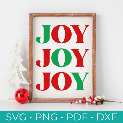 Joy SVG - Joy Cut File - Christmas SVG - Christmas Cut File - Christmas Sign - Holiday Svg - Cricut - Silhouette - SVG, Png, Pdf, Dxf
