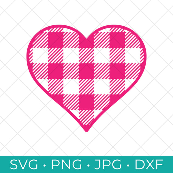 Buffalo Plaid Heart SVG - Valentine's Day Svg - Heart Cut File - Valentine Svg Cut File - Cricut - Silhouette - Digital Files
