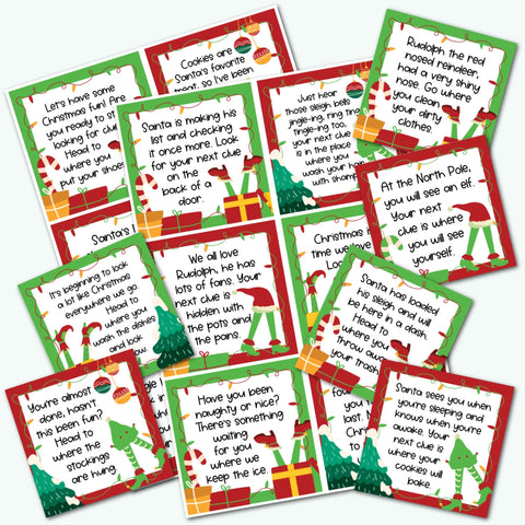 Christmas Scavenger Hunt - Christmas Printable Game for Kids - Christmas Treasure Hunt Clues - Christmas Printable Game - Christmas PDF