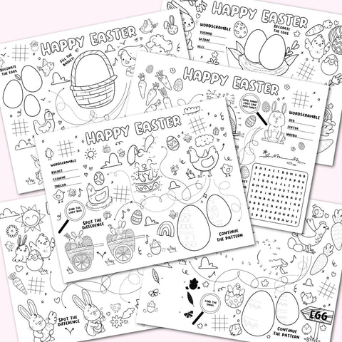 Easter Activity Mats - Easter Activities for Kids - Easter Activity Placemat - Kids Easter Games - Easter - Easter Party - Easter Printable